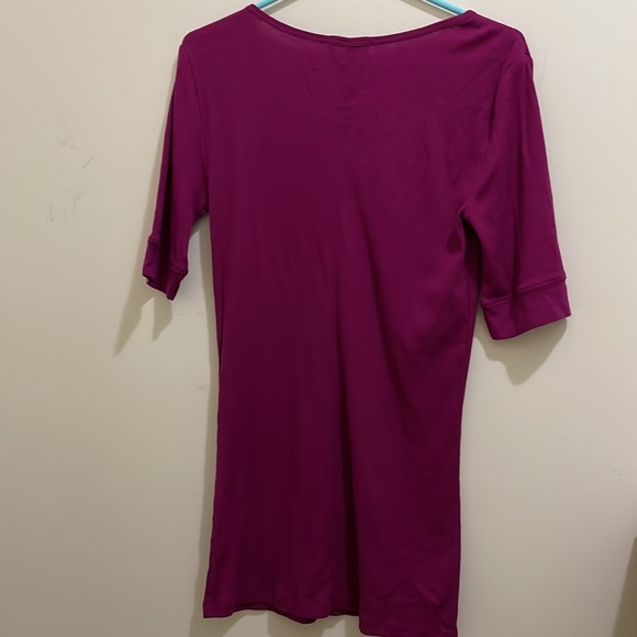 Gap dark pink v neck top (sz l) - Picture 8 of 9
